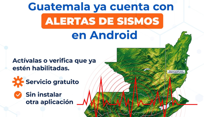 Información de Conred sobre alertas de sismos en Android.