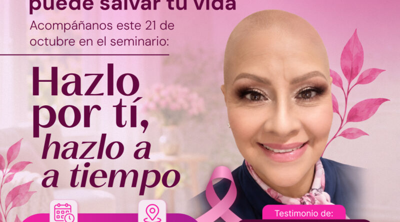 Afiche del seminario Hazlo por ti, hazlo a tiempo, con el testimonio anunciado de Julieta Moreira.