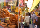 Antojitos y visitantes de la feria del Rosario en el Centro Histórico.